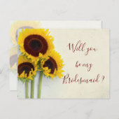 Zonnebloem... zal jij mijn Bridesmaid uitnodiging (Voorkant / Achterkant)