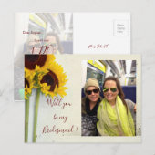 Zonnebloem... zal jij mijn Bridesmaid uitnodiging  (Voorkant / Achterkant)