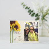 Zonnebloem... zal jij mijn Bridesmaid uitnodiging  (Staand voorkant)