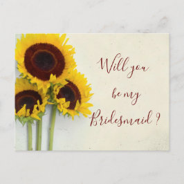 Zonnebloem... zal jij mijn Bridesmaid uitnodiging  Briefkaart