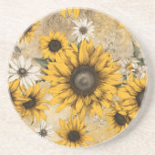 Zonnebloem Zandsteen Onderzetter (Voorkant)