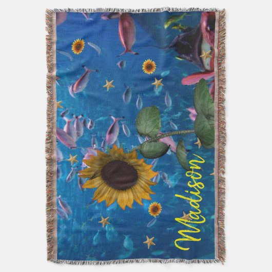 Zonnebloem - Zeegrootbeugel Deken (Voorkant Verticaal)