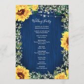 Zonnebloem Zeemacht Babys Breath Lights Weddenscha Programmakaart (Achterkant)