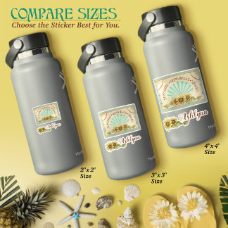 Zonnebloem Zeeoorlog Vintage Vibes Gepersonaliseer Sticker