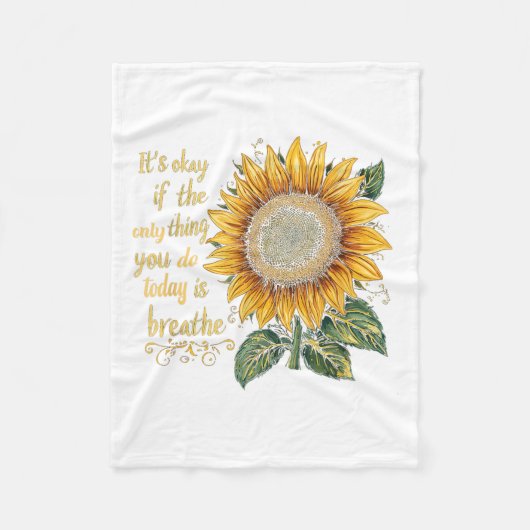Zonnebloem Zelfmoord Bewustzijn  Fleece Deken (Voorkant)