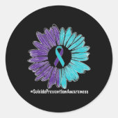 Zonnebloem Zelfmoordpreventie Ronde Sticker (Voorkant)