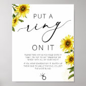 Zonnebloem zet een ring op het spel Vrijgezellenfe Poster (Voorkant)