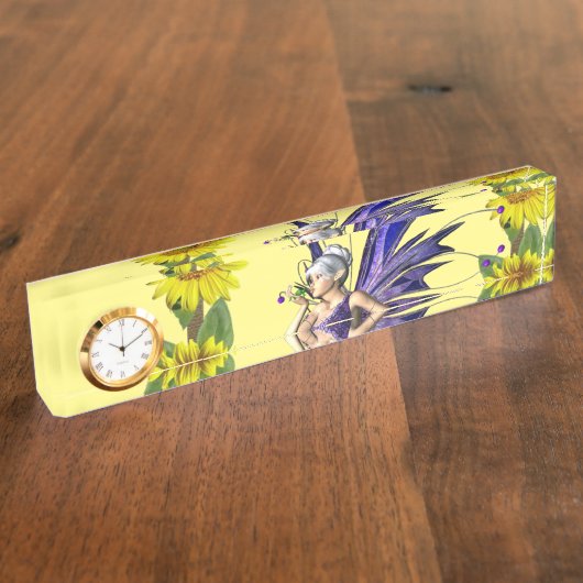 Zonnebloem Zijdesk Naambordje (Zijkant)