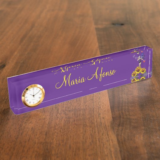 Zonnebloem Zijdesk Naambordje (Zijkant)