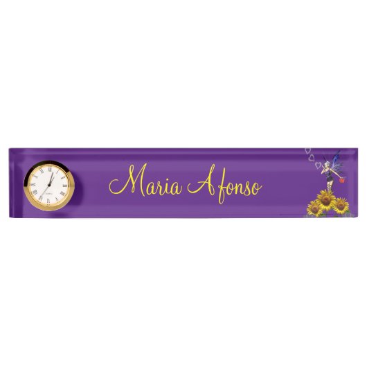 Zonnebloem Zijdesk Naambordje (Voorkant)