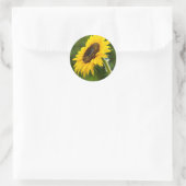 Zonnebloem zijschot ronde sticker (Tas)