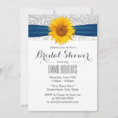 Zonnebloem Zilver Glitter Vrijgezellenfeest Kaart (Voorkant)