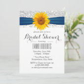 Zonnebloem Zilver Glitter Vrijgezellenfeest Kaart (Staand voorkant)