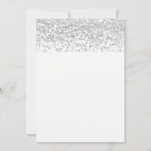 Zonnebloem Zilver Glitter Vrijgezellenfeest Kaart (Achterkant)