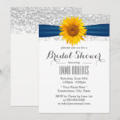 Zonnebloem Zilver Glitter Vrijgezellenfeest Kaart (Voorkant / Achterkant)