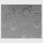 Zonnebloem Zilver Grijze Floral Design Decoupage Cadeaupapier (Vlak)