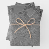 Zonnebloem Zilver Grijze Floral Design Decoupage Inpakpapier Vel (In situ)