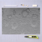 Zonnebloem Zilver Grijze Floral Design Decoupage Tissuepapier (Craft)