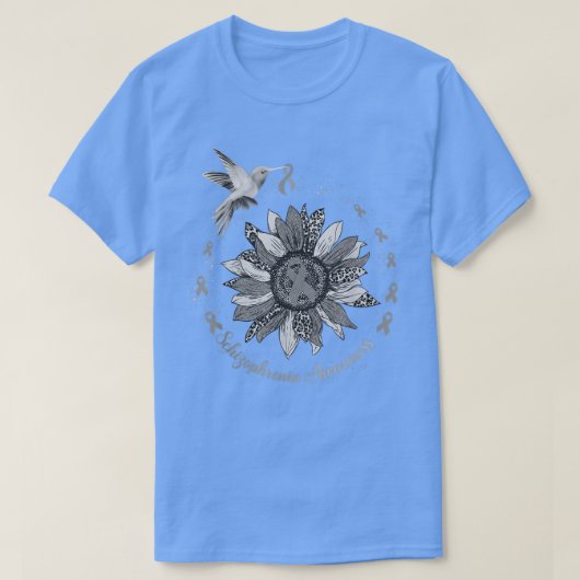 Zonnebloem Zilver Schizophrenia Warrior T-shirt (Design voorkant)