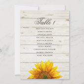 Zonnebloem zitkaart. Rustieke bruiloft houten schu Kaart (Voorkant)