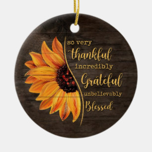 Zonnebloem zo dankbaar ongelooflijk dankbaar keramisch ornament