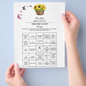 Zonnebloem Zoek de gast Bruidsmeisje Bingo  Flyer (Hand)