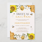 Zonnebloem zoet als kan Baby shower uitnodiging (Voorkant)