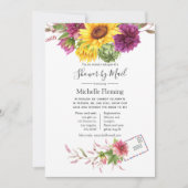 Zonnebloem Zombridal of Baby shower per post Kaart (Voorkant)