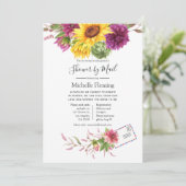 Zonnebloem Zombridal of Baby shower per post Kaart (Staand voorkant)