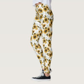 Zonnebloem Zomer Bloemen Patroon Leggings (Links)