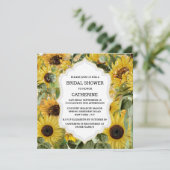 Zonnebloem zomer elegante collage bewerkbare bruid kaart (Staand voorkant)