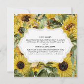 Zonnebloem zomer elegante collage bewerkbare bruid kaart (Achterkant)
