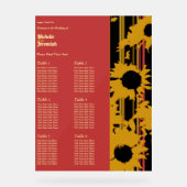 Zonnebloem Zomer Goud Rood Bruiloft Acryl Bord (Voorkant)