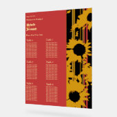 Zonnebloem Zomer Goud Rood Bruiloft Acryl Bord (Hoek)