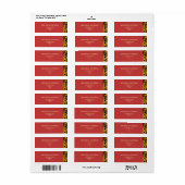 Zonnebloem Zomer Goud Rood Bruiloft Etiket (Full Sheet)