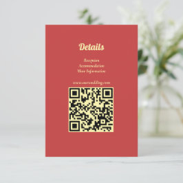 Zonnebloem Zomer Goud Rood Trouw QR Code Informatiekaartje