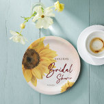 Zonnebloem zomer herfst vrijgezellenfeest bedrukt papieren bordje<br><div class="desc">Zonnebloem herfst vrijgezellenfeest sjabloon bedrukte borden,  waterverf zonnebloem voor de herfst zonnebloem vrijgezellenfeest thema gepersonaliseerde servies decor.</div>