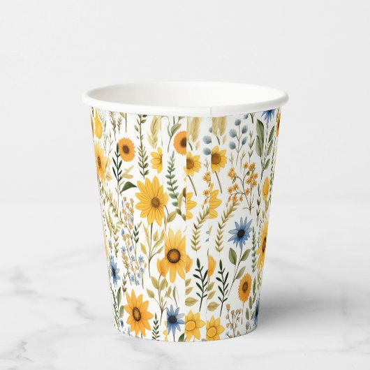 Zonnebloem Zomer Party Paper Cups Papieren Bekers (Rechts)