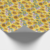 Zonnebloem : Zomergele bloei. Cadeaupapier (Hoek)