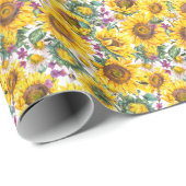Zonnebloem : Zomergele bloei. Cadeaupapier (Rol Hoek)