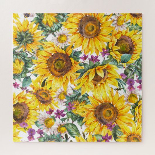 Zonnebloem : Zomergele bloei. Legpuzzel (Horizontaal)