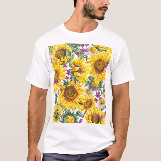 Zonnebloem : Zomergele bloei. T-shirt (Voorkant)