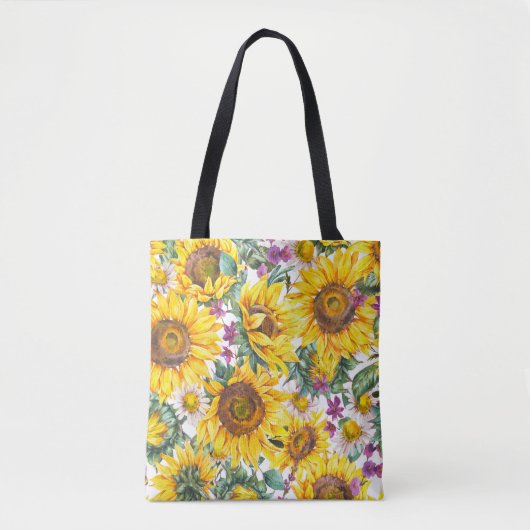 Zonnebloem : Zomergele bloei. Tote Bag (Voorkant)