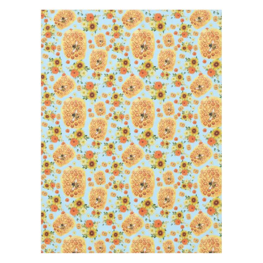 Zonnebloem Zomnebloem Zomende honingbijen en honin Tafelkleed (Voorkant)