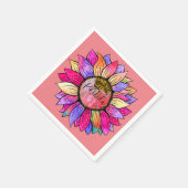 Zonnebloem Zomroze en Paars Servet (Hoek)