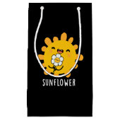 Zonnebloem Zon en ventilator donkerbruine BG Klein Cadeauzakje (Voorkant)