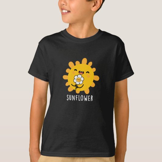 Zonnebloem Zon en ventilator donkerbruine BG T-shirt (Voorkant)