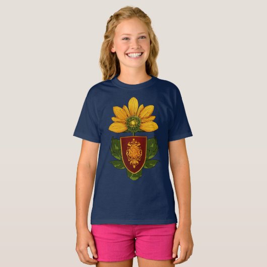 Zonnebloem & Zon – Symbool van Optimisme & Groei T-shirt (Voorkant volledig)