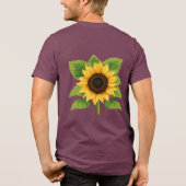 Zonnebloem & Zon – Symbool van Optimisme & Groei Tri-Blend Shirt (Achterkant)