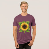 Zonnebloem & Zon – Symbool van Optimisme & Groei Tri-Blend Shirt (Voorkant volledig)